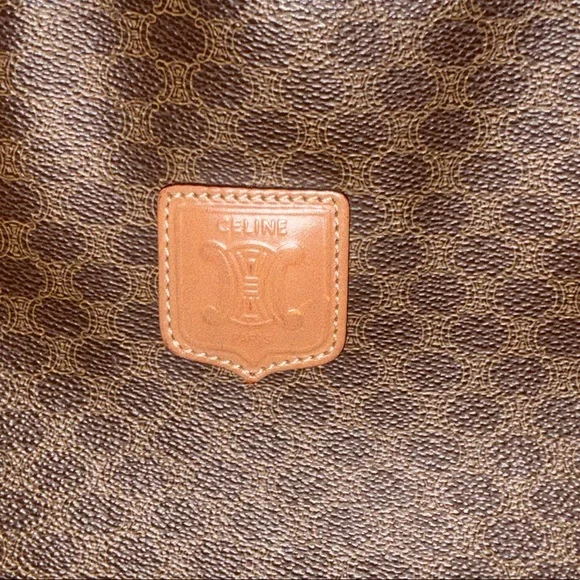 Celine Brown Monogram Canvas Tote with Tan Trim - Picture 2 of 11